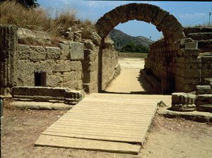 Entrada al estadio de Greek